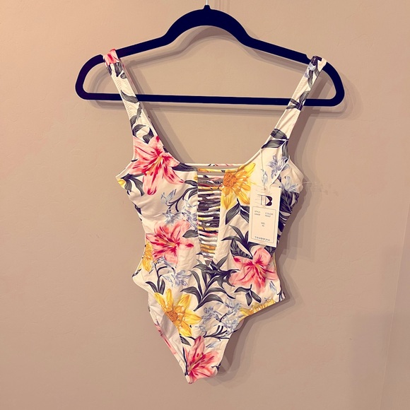 NWT | Tinibikini Swimwear One Piece Size XS White w/Flower Print. - Picture 2 of 6